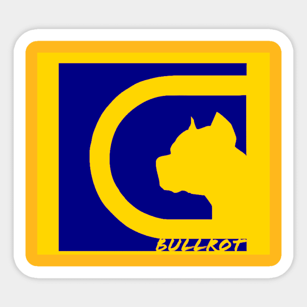 Bullrot Bleu Jaune et Nom Sticker by BULLROT